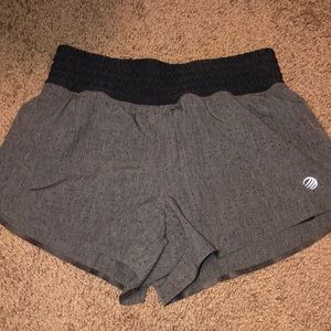 worn once! gray running shorts.